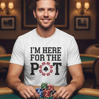 Load image into Gallery viewer, I'm Here For The Pot Unisex Poker T-shirt